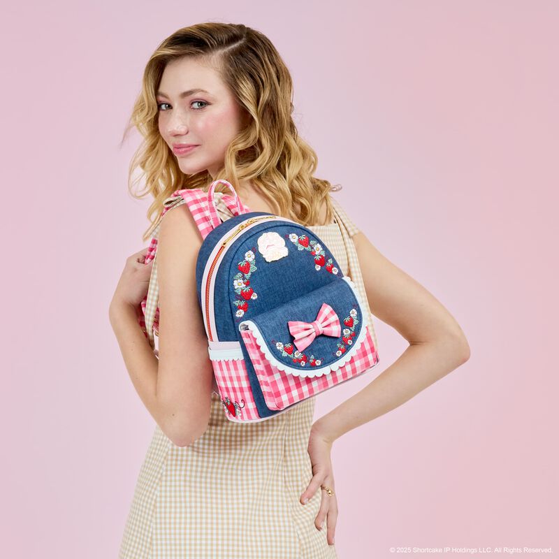STRAWBERRY SHORTCAKE FAUX DENIM MINI BACKPACK