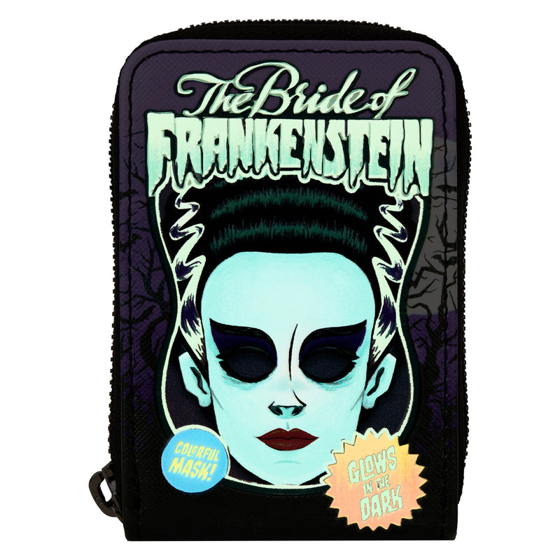 BRIDE OF FRANKENSTEIN NEON MASK ZIP AROUND WALLET - UNIVERSAL MONSTERS