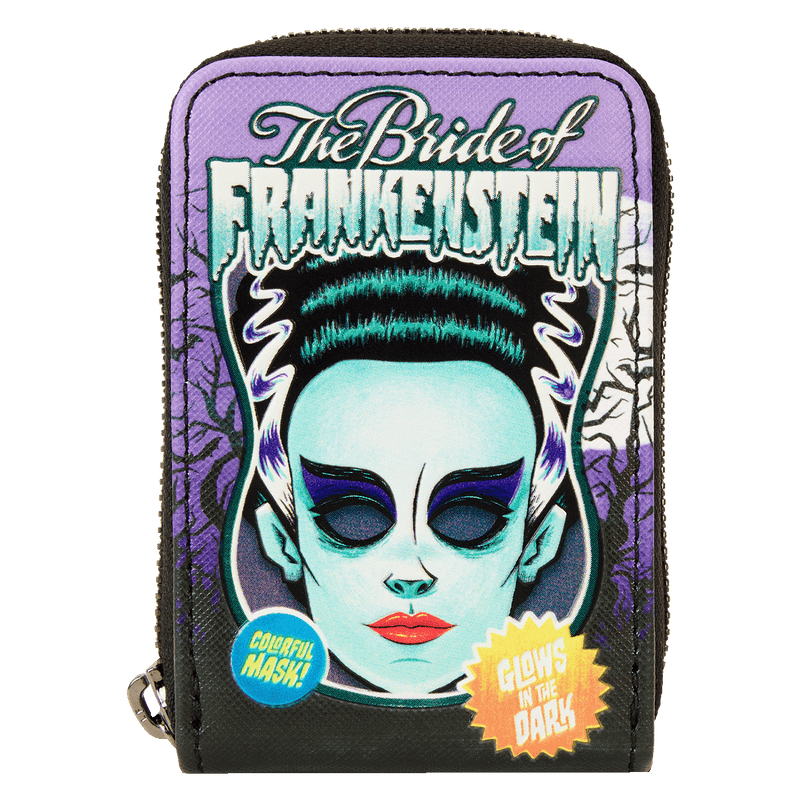 BRIDE OF FRANKENSTEIN NEON MASK ZIP AROUND WALLET - UNIVERSAL MONSTERS