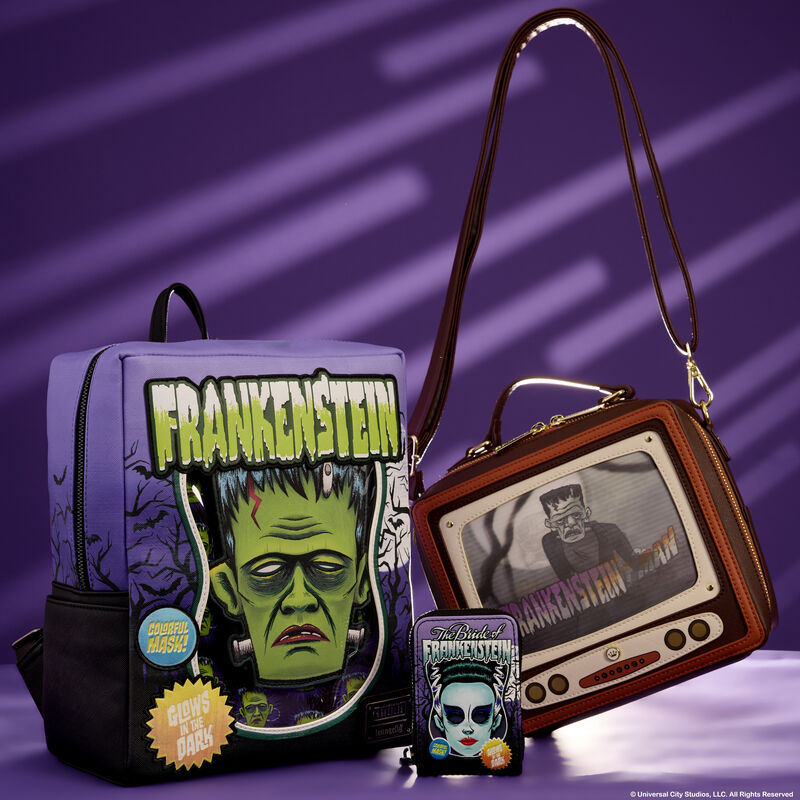 BRIDE OF FRANKENSTEIN NEON MASK ZIP AROUND WALLET - UNIVERSAL MONSTERS