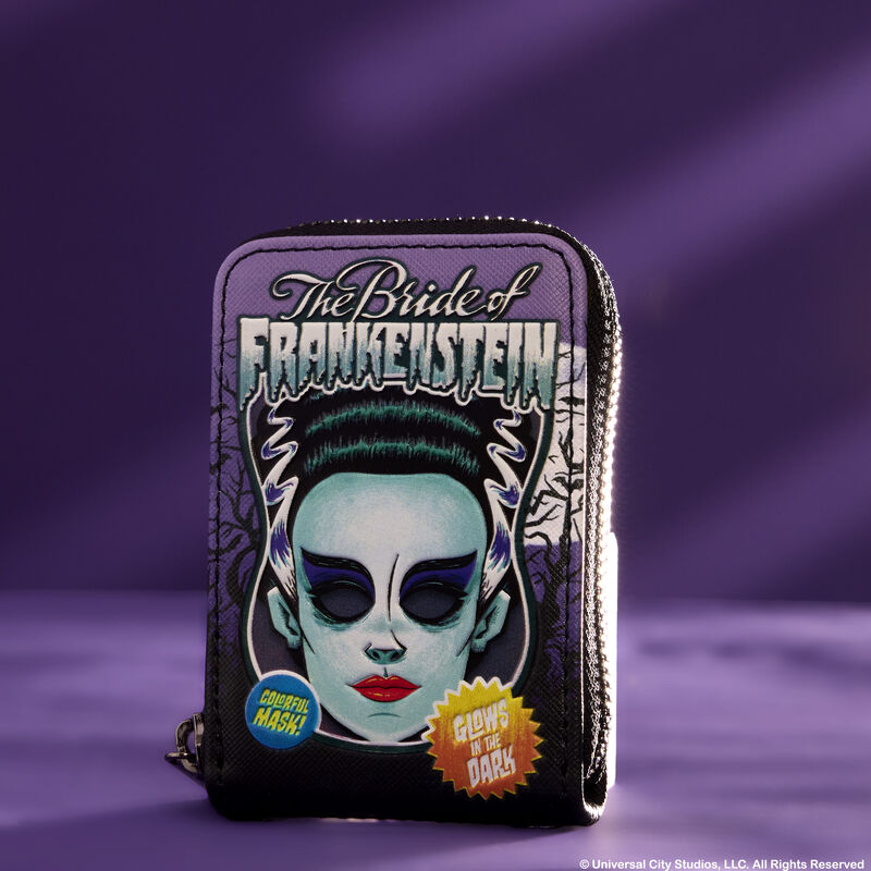 BRIDE OF FRANKENSTEIN NEON MASK ZIP AROUND WALLET - UNIVERSAL MONSTERS