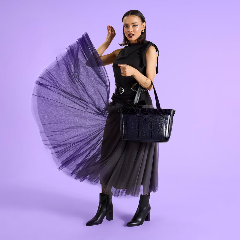DISNEY VILLAINS BLACK VELVET TOTE BAG