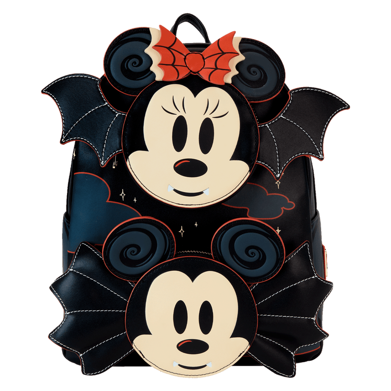 MICKEY & MINNIE BAT HALLOWEEN DOUBLE POCKET BACKPACK - DISNEY