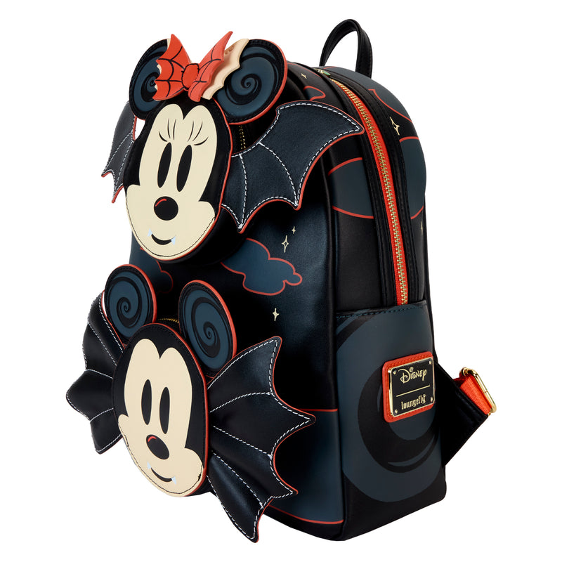 MICKEY & MINNIE BAT HALLOWEEN DOUBLE POCKET BACKPACK - DISNEY