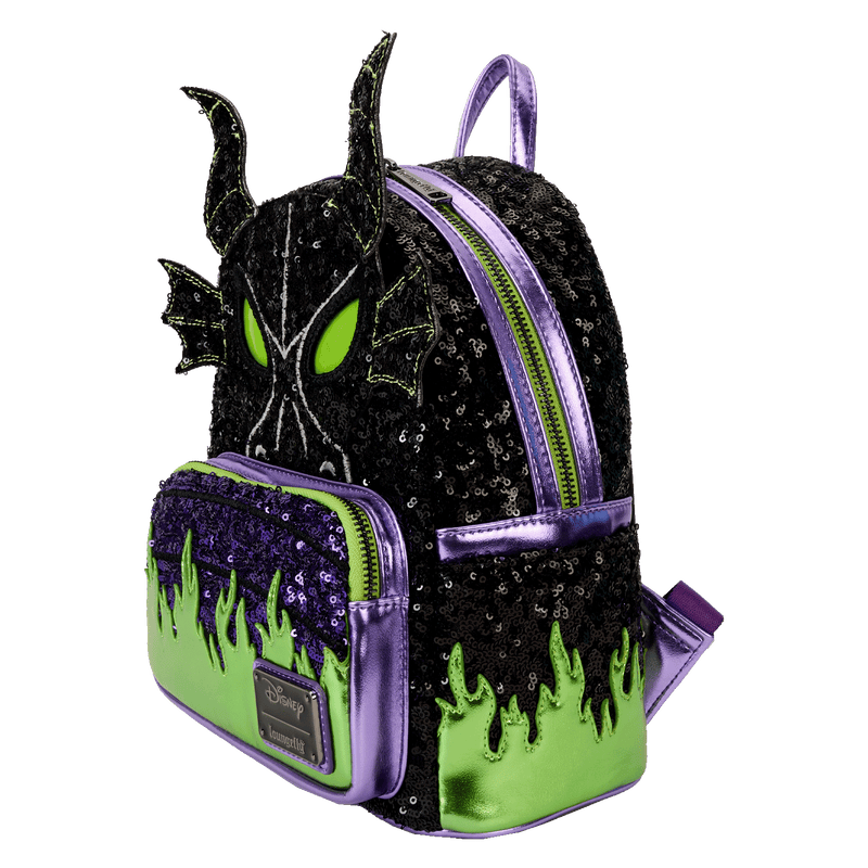 SEQUIN MALEFICENT DRAGON COSPLAY MINI BACKPACK - DISNEY