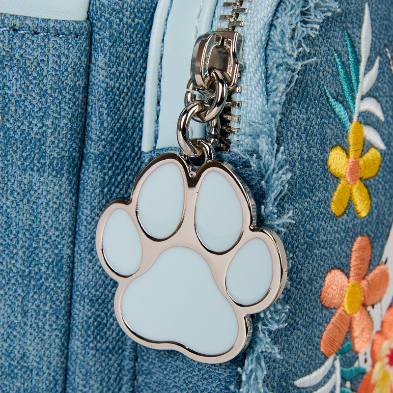 DISNEY DOGS AND CATS FLORAL FAUX DENIM MINI BACKPACK