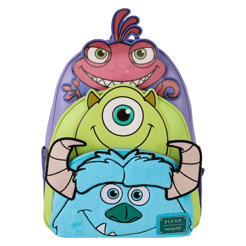 MIKE, SULLEY AND RANDALL TRIPLE POCKET MINI BACKPACK - MONSTERS INC.