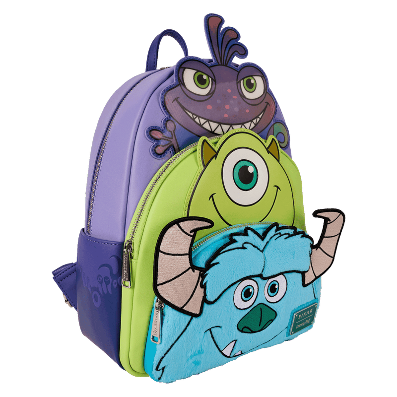 MIKE, SULLEY AND RANDALL TRIPLE POCKET MINI BACKPACK - MONSTERS INC.