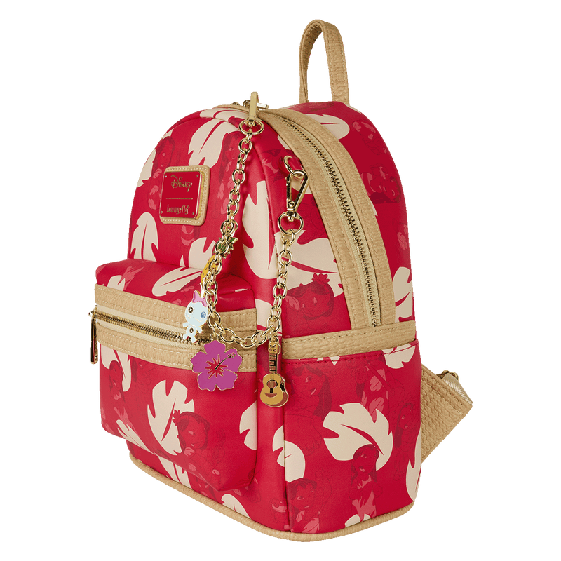 LILO DRESS PRINT AND CHAIN MINI BACKPACK - LILO AND STITCH