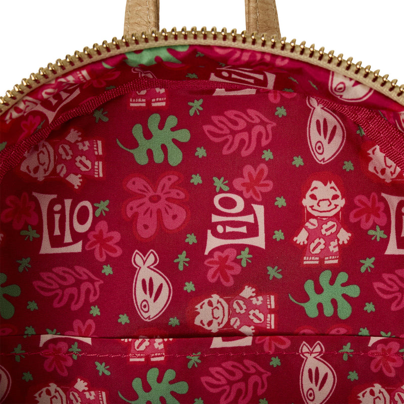 LILO DRESS PRINT AND CHAIN MINI BACKPACK - LILO AND STITCH