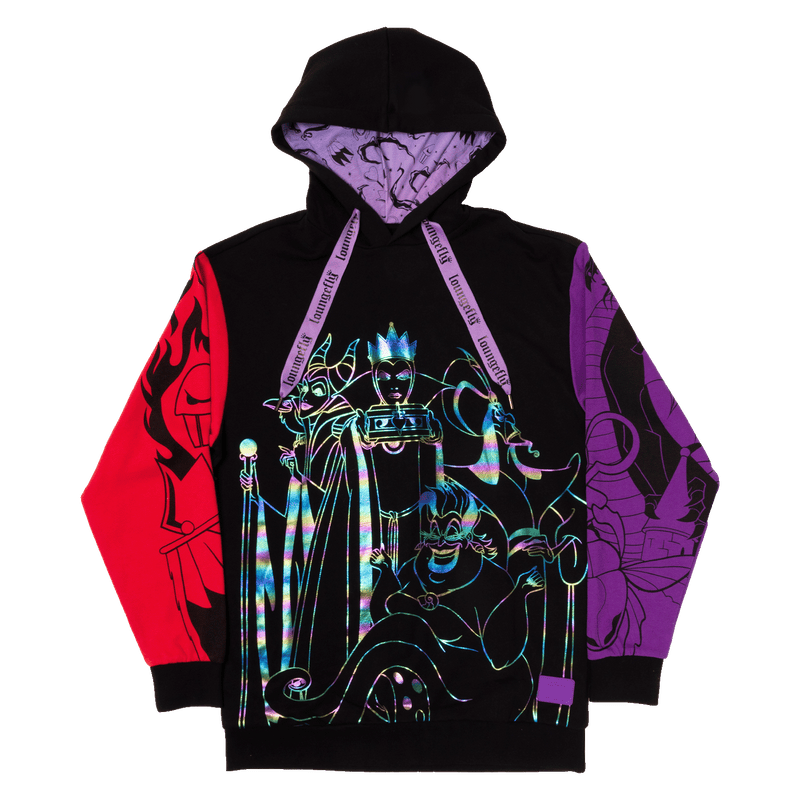 DISNEY VILLAINS COLOUR BLOCK HOODED SWEATSHIRT