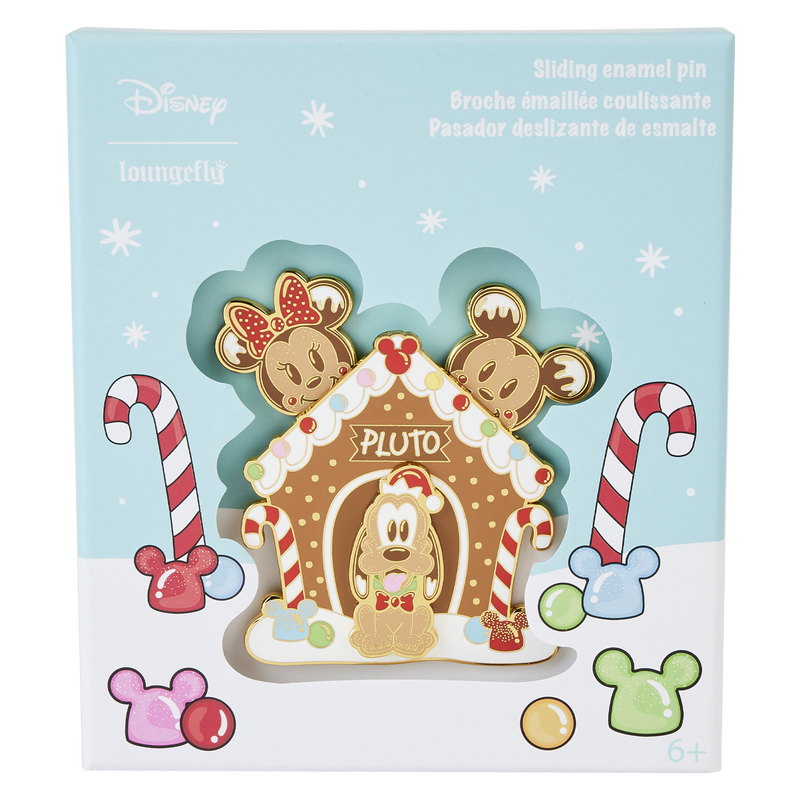 MICKEY AND FRIENDS GINGERBREAD PLUTO HOUSE 3 INCH PIN