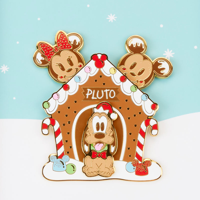 MICKEY AND FRIENDS GINGERBREAD PLUTO HOUSE 3 INCH PIN