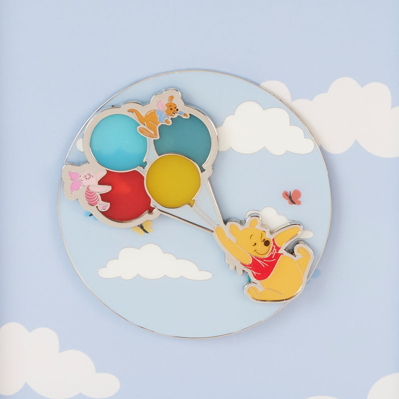 POOH AND FRIENDS ON BALLOONS 3" COLLECTOR BOX PIN - DISNEY