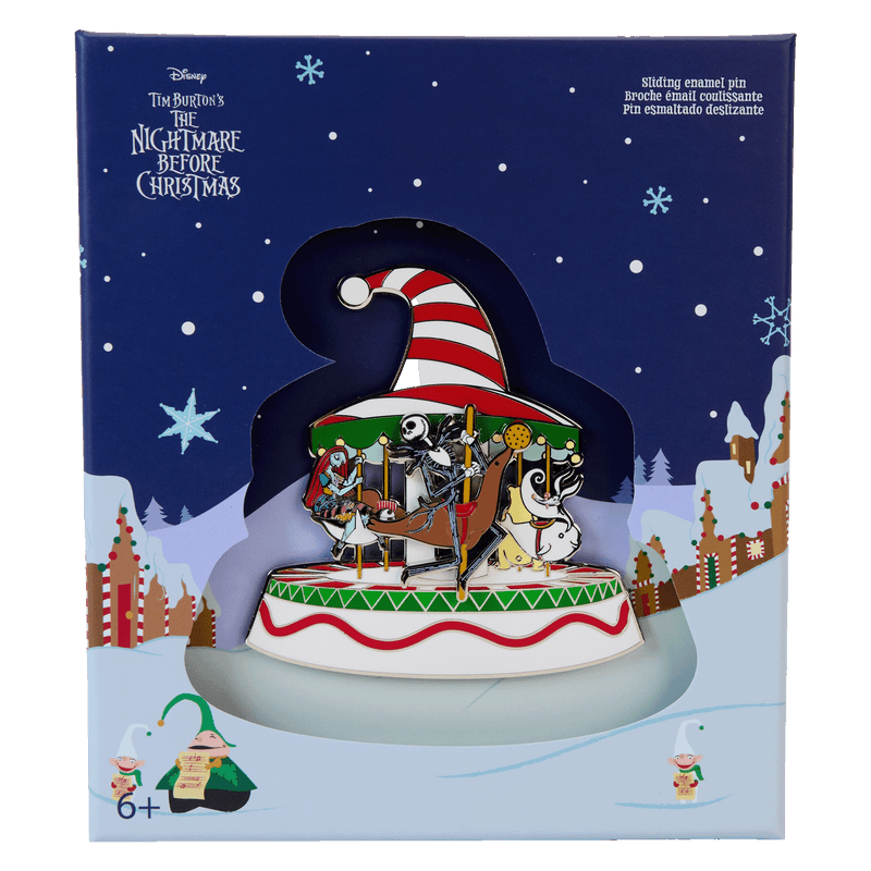 CHRISTMAS TOWN CAROUSEL  3" COLLECTOR BOX PIN - THE NIGHTMARE BEFORE CHRISTMAS