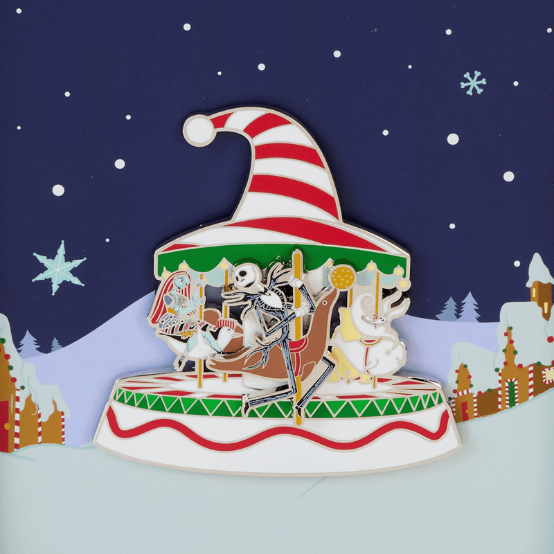 CHRISTMAS TOWN CAROUSEL  3" COLLECTOR BOX PIN - THE NIGHTMARE BEFORE CHRISTMAS