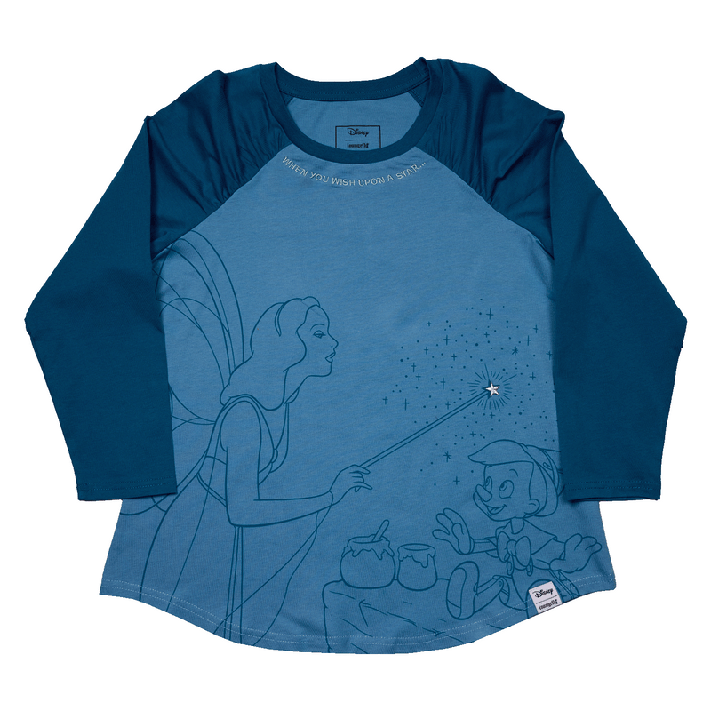 BLUE FAIRY SHIRRED RAGLAN TEE - PINOCCHIO
