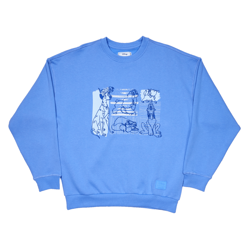 DISNEY DOGS AND CATS OVERSIZED CREWNECK SWEATSHIRT