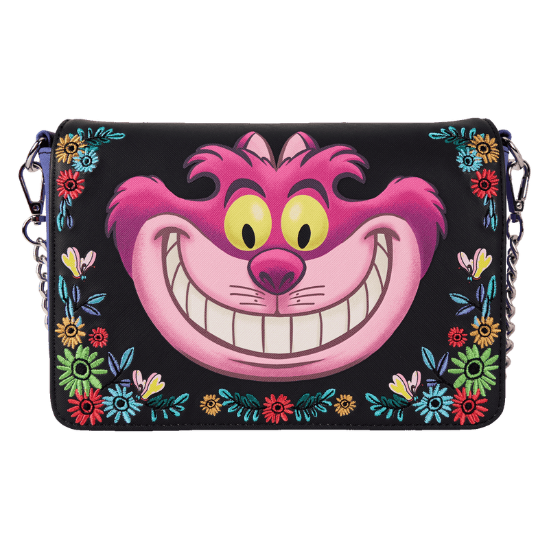 CHESHIRE CAT FLORAL CROSSBODY BAG - ALICE IN WONDERLAND