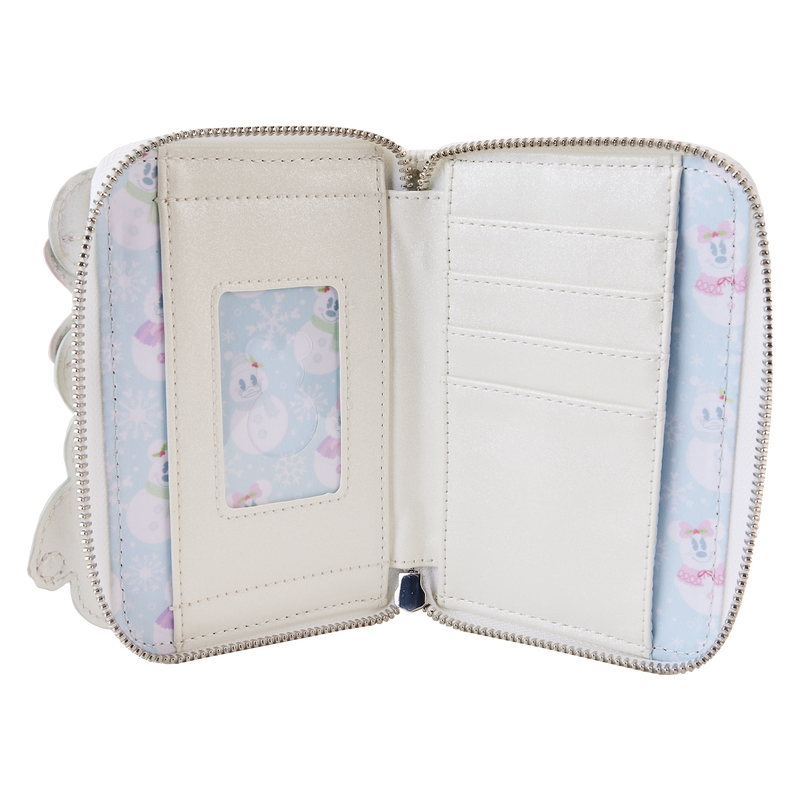 MICKEY AND MINNIE PASTEL SNOWMAN ZIP AROUND WALLET - DISNEY