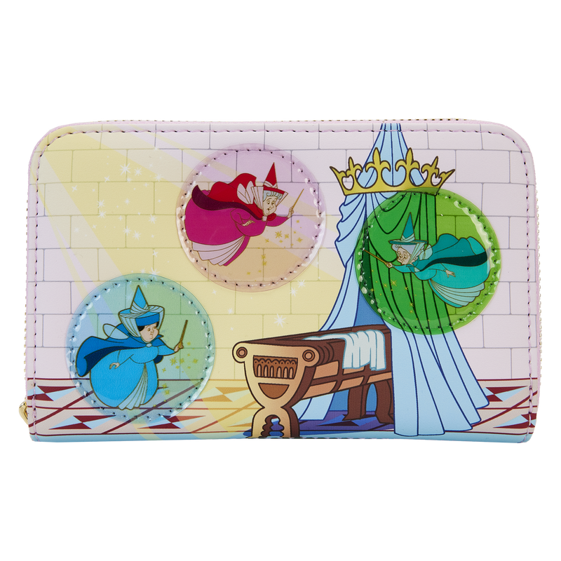 STAINED GLASS CASTLE ZIP AROUND WALLET - SLEEPING BEAUTY