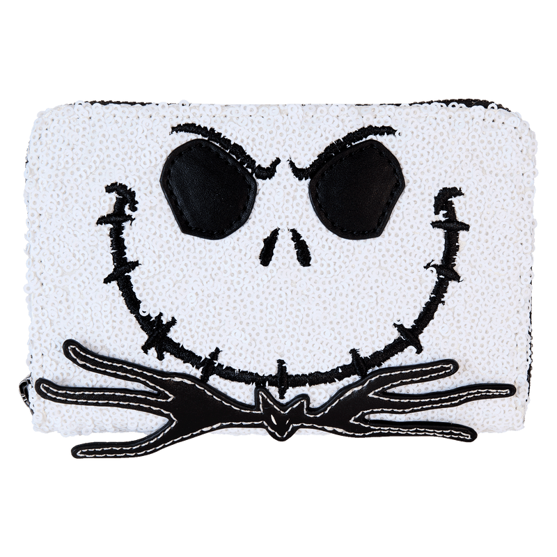 JACK SKELLINGTON SEQUIN ZIP AROUND WALLET - THE NIGHTMARE BEFORE CHRISTMAS