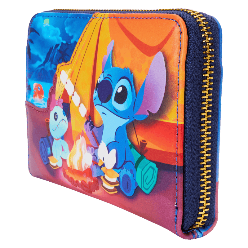CAMPING CUTIES ZIP AROUND WALLET - LILO AND STITCH