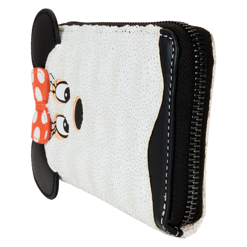 MINNIE GHOST GLOW IN THE DARK SEQUIN HALLOWEEN WALLET - DISNEY