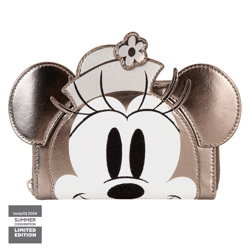 MINNIE MOUSE PLATINUM STEAMBOAT WILLIE ZIP AROUND WALLET - DISNEY