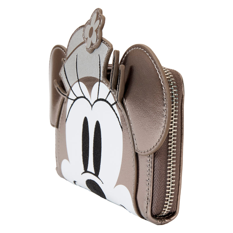 MINNIE MOUSE PLATINUM STEAMBOAT WILLIE ZIP AROUND WALLET - DISNEY