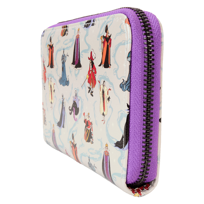 DISNEY VILLAINS IRIDESCENT ZIP AROUND WALLET