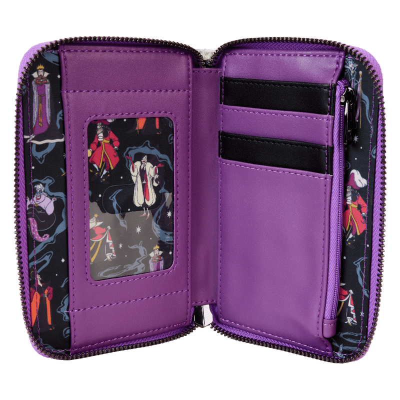 DISNEY VILLAINS IRIDESCENT ZIP AROUND WALLET