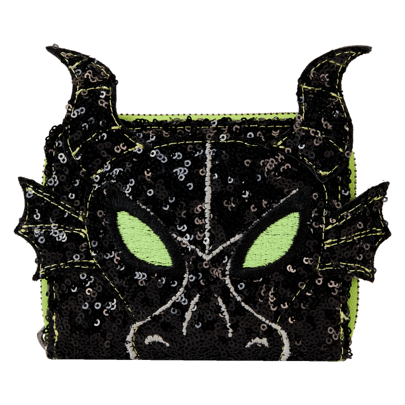 SEQUIN MALEFICENT DRAGON COSPLAY ZIP AROUND WALLET - DISNEY