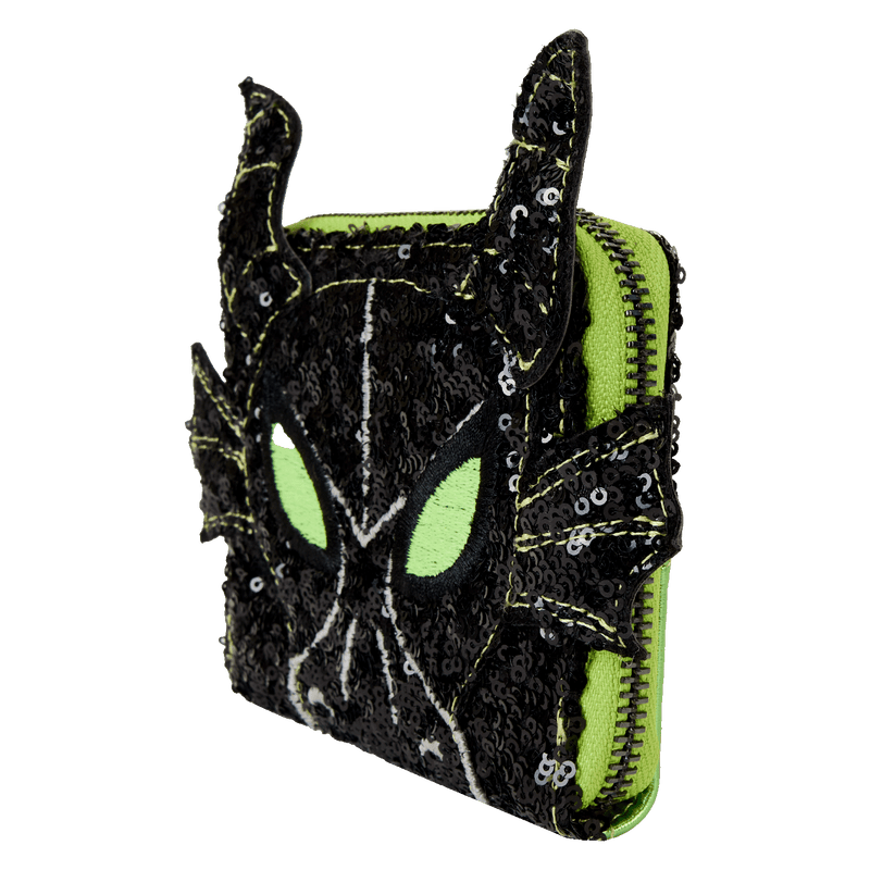 SEQUIN MALEFICENT DRAGON COSPLAY ZIP AROUND WALLET - DISNEY