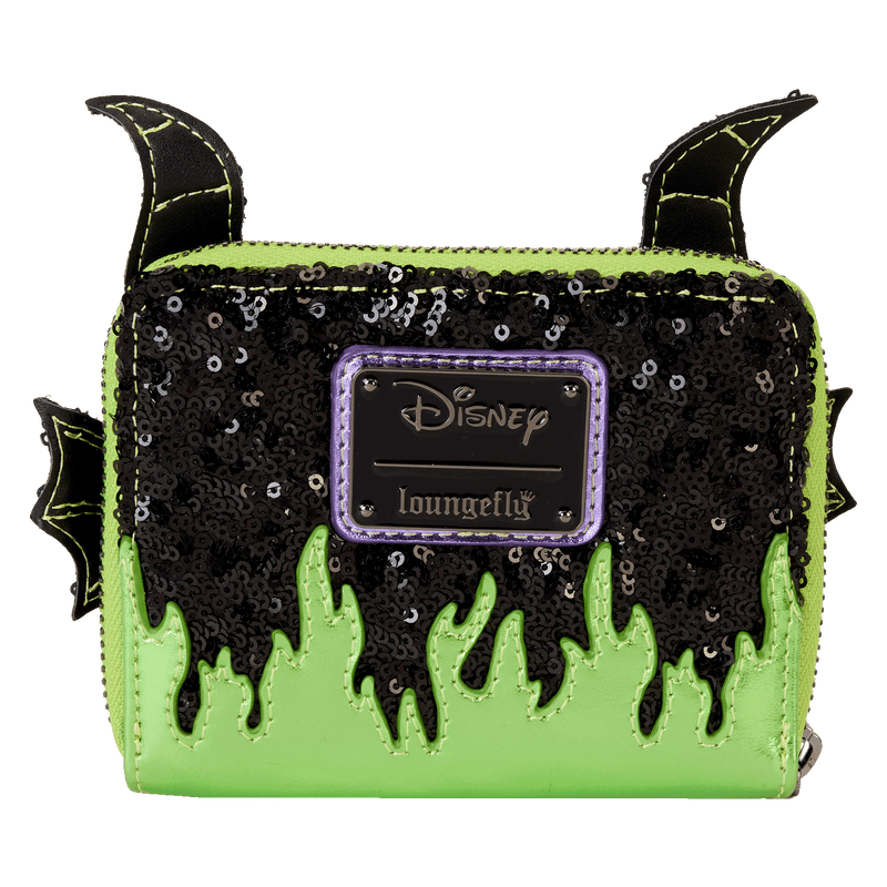 SEQUIN MALEFICENT DRAGON COSPLAY ZIP AROUND WALLET - DISNEY