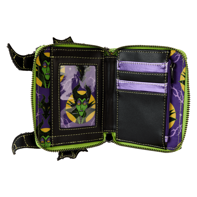 SEQUIN MALEFICENT DRAGON COSPLAY ZIP AROUND WALLET - DISNEY