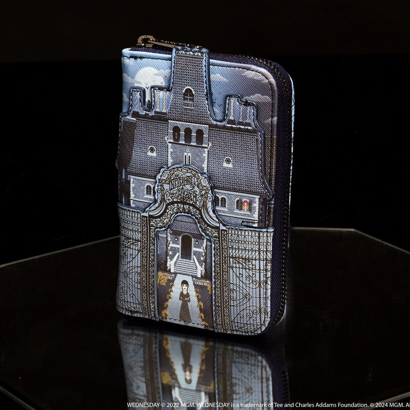 NEVERMORE CASTLE ZIP AROUND WALLET - WEDNESDAY