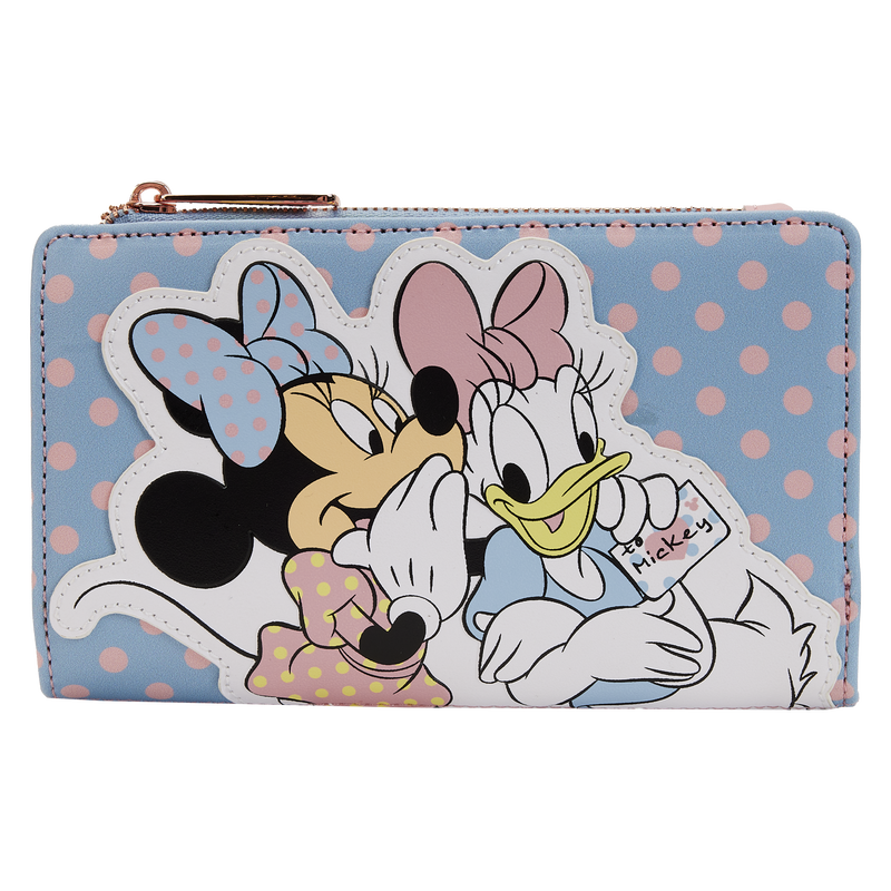 MINNIE DAISY PASTEL COLOUR BLOCK DOTS FLAP WALLET - DISNEY